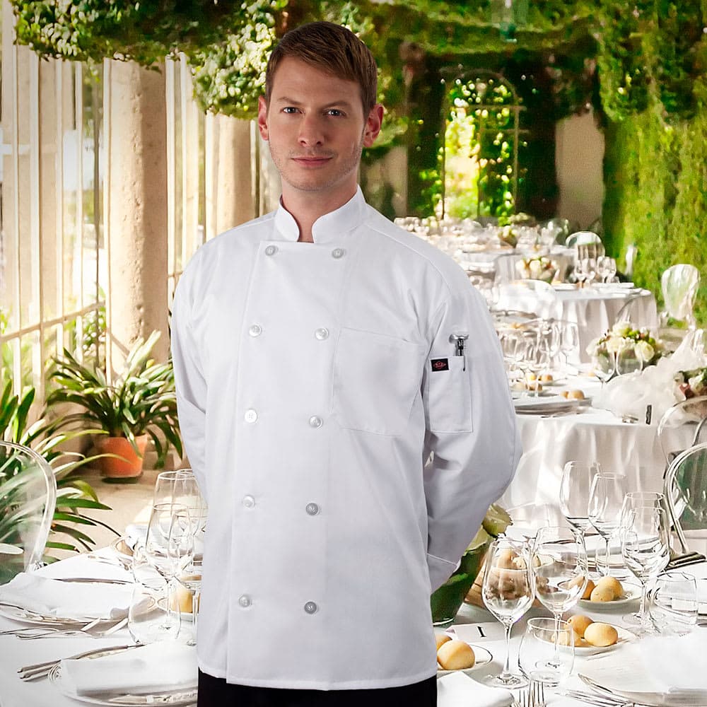 Chef Revival Chef's Coat w/ Long Sleeves - Poly/Cotton, White, Large (RZCOATWHLG)