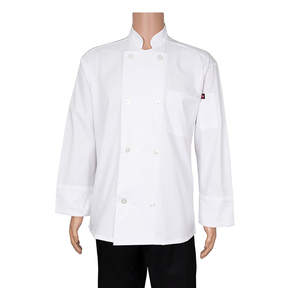 Chef Revival Chef's Coat w/ Long Sleeves - Poly/Cotton, White, 2X (RZEC82X)