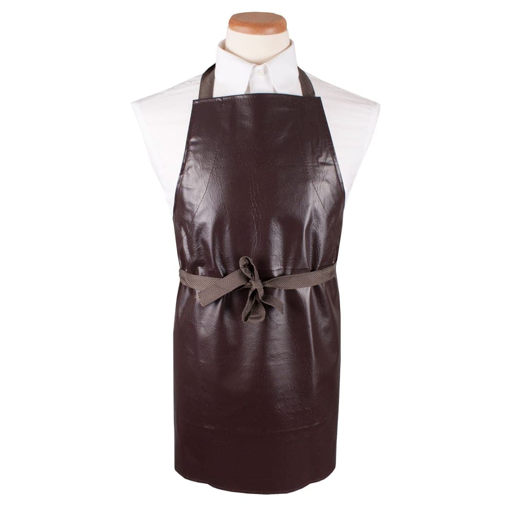 Chef Revival Bib Apron - 26" x 28", Vinyl, Brown (VA)