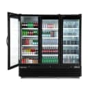 Maxx Cold MXGDM-73RBHC 81" X-Series Three Section Glass Door Merchandiser - (3) Left/Right Hinge Doors, Black, 120v thumbnail 3