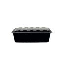 CuBE Packaging 38 oz Rectangular Container w/ Lid - Plastic, Black (CR-937B) thumbnail 2