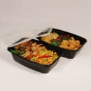 CuBE Packaging 38 oz Rectangular Container w/ Lid - Plastic, Black (CR-938B) thumbnail 2