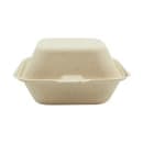 Genera 6" Square Disposable To Go Food Container - Molded Fiber, Natural (TCA6X6B400IN) thumbnail 2