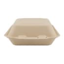 Genera 8" Square Disposable To Go Food Container w/ (3) Compartments - Molded Fiber, Natural (TCA8X83CB200IN) thumbnail 2
