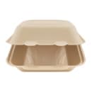 Genera 8" Square Disposable To Go Food Container - Molded Fiber, Natural (TCA8X8B200IN) thumbnail 2