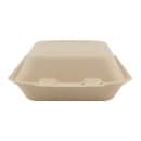 Genera 8" Square Disposable To Go Food Container - Molded Fiber, Natural (TCA8X8B200IN) thumbnail 3