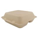 Genera 9" Square Disposable To Go Food Container w/ (3) Compartments - Molded Fiber, Natural (TCA9X93CB200IN) thumbnail 5