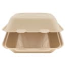 Genera 9" Square Disposable To Go Food Container - Molded Fiber, Natural (TCA9X9B200IN) thumbnail 2