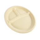 Genera 9" Round Disposable Plate w/ (3) Compartments - Molded Fiber, Natural (TPA903CB500IN) thumbnail 5