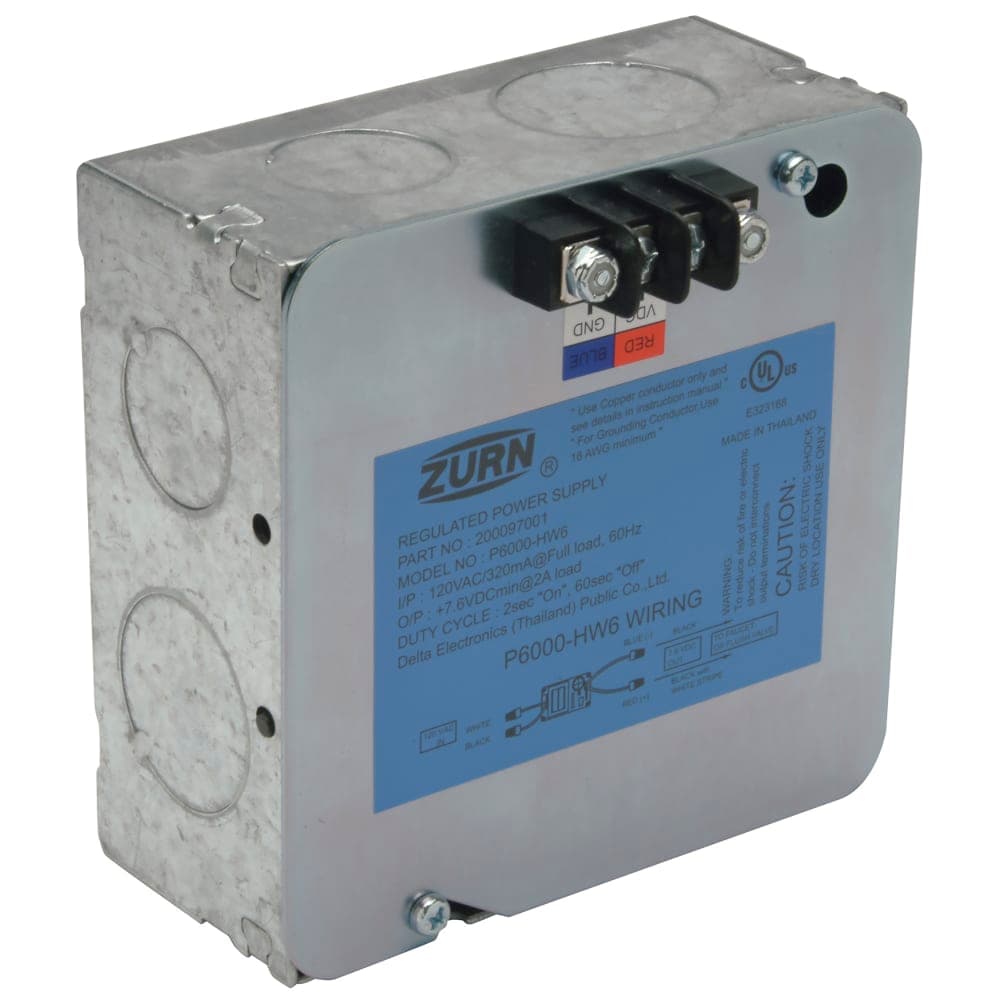 Zurn Industries P6000-HW6 7.6 VDC Power Converter, Hardwired