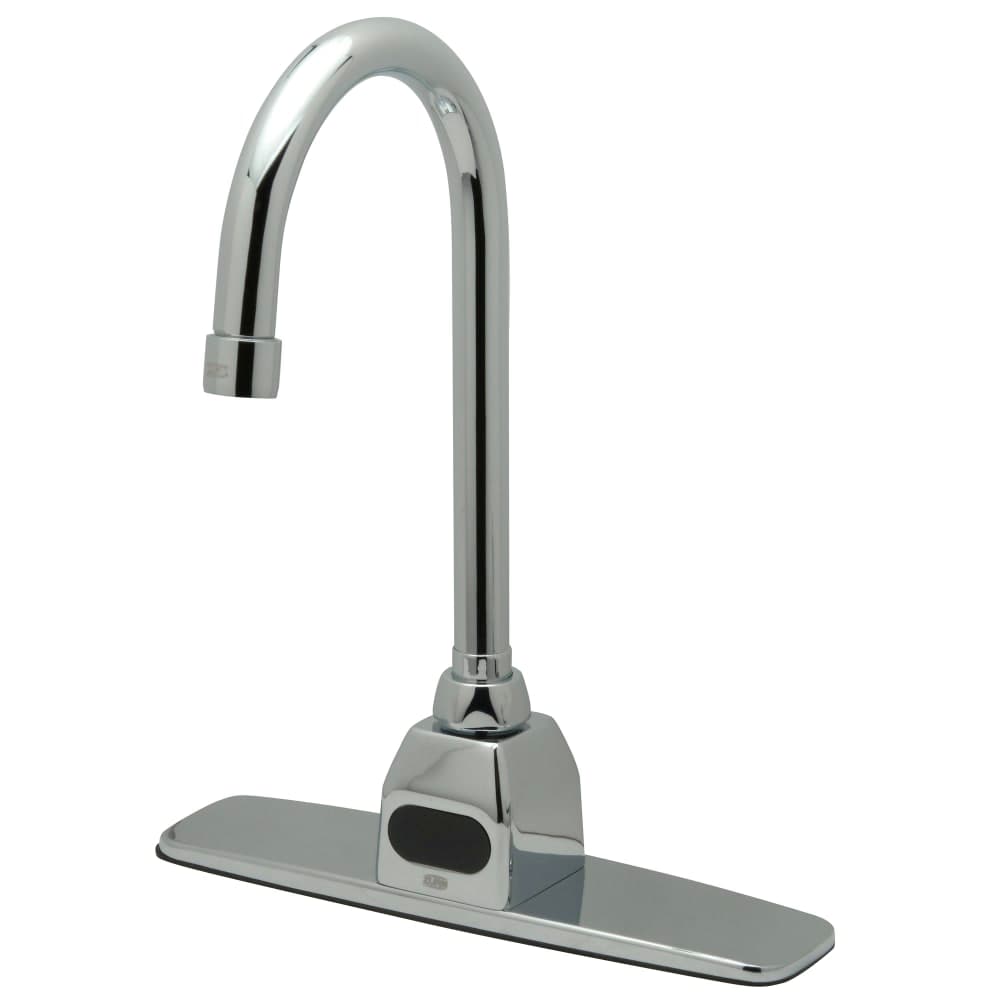 Zurn Industries Z6920-XL-CP8-TMV-1 Deck Mount Gooseneck Sensor Faucet w/ 0.5 gpm Aerator & Thermostatic Mixing Valve - 8" Plate, Chrome