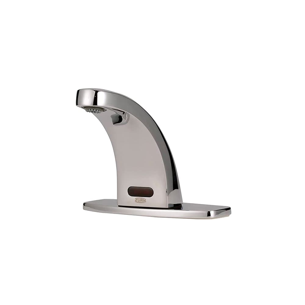 Zurn Industries Z6936-CP4 Deck Mount Battery Sensor Faucet w/ 0.5 gpm Aerator - 4" Plate, Chrome