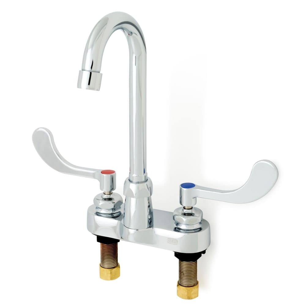 Zurn Industries Z812A4-XL-3F Deck Mount Faucet w/ 0.5 gpm Spray Outlet - 3 1/2" Swivel Gooseneck Spout, 4" Centers