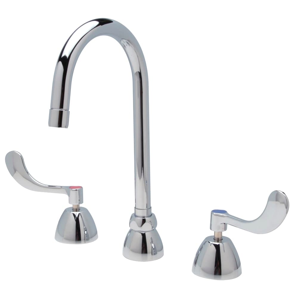 Zurn Industries Z831B4-XL-FC1.5 Deck Mount Lavatory Faucet w/ 5 3/8" Gooseneck Spout & 1.5 gpm Laminar Flow - Chrome