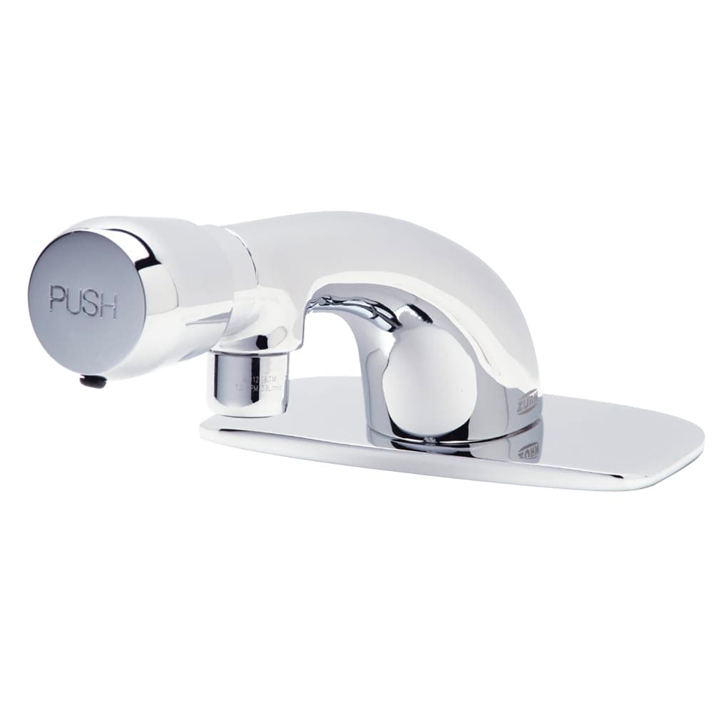Zurn Industries Z86300-XL-CP4 Deck Mount Single Metering Faucet w/ Push Button Handle - 1.0 gpm Spray Outlet, 4" Plate