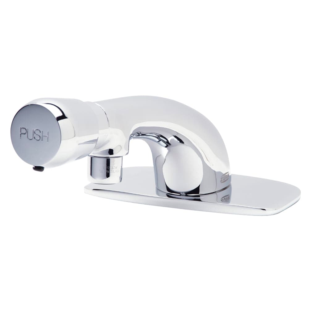 Zurn Industries Z86300-XL-CP4-3M Deck Mount Single Metering Faucet w/ Push Button Handle - 0.5 gpm Spray Outlet, 4" Plate