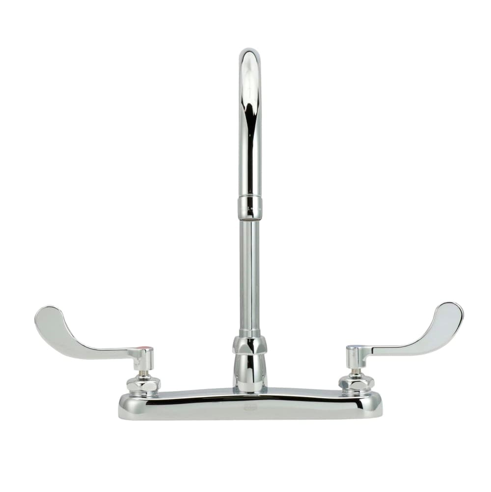 Zurn Industries Z871C4-XL Deck Mount Faucet w/ 8" Gooseneck Spout & 4" Wrist Handles - 2.2 gpm Pressure