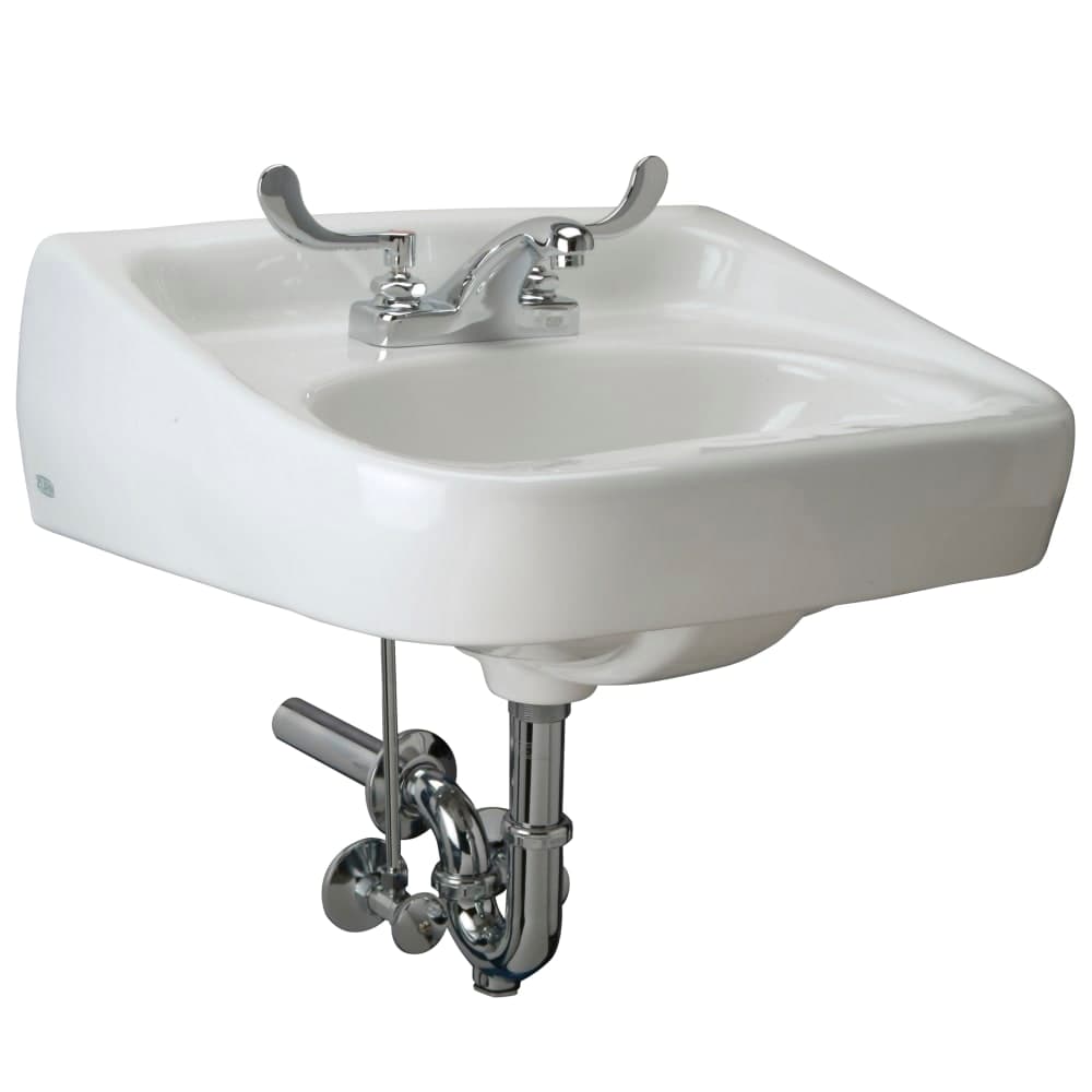 Zurn Industries Z.L3.M Wall Mount Manual Lavatory System w/ 4" Spout & 0.5 gpm Aerator - 20" x 18"