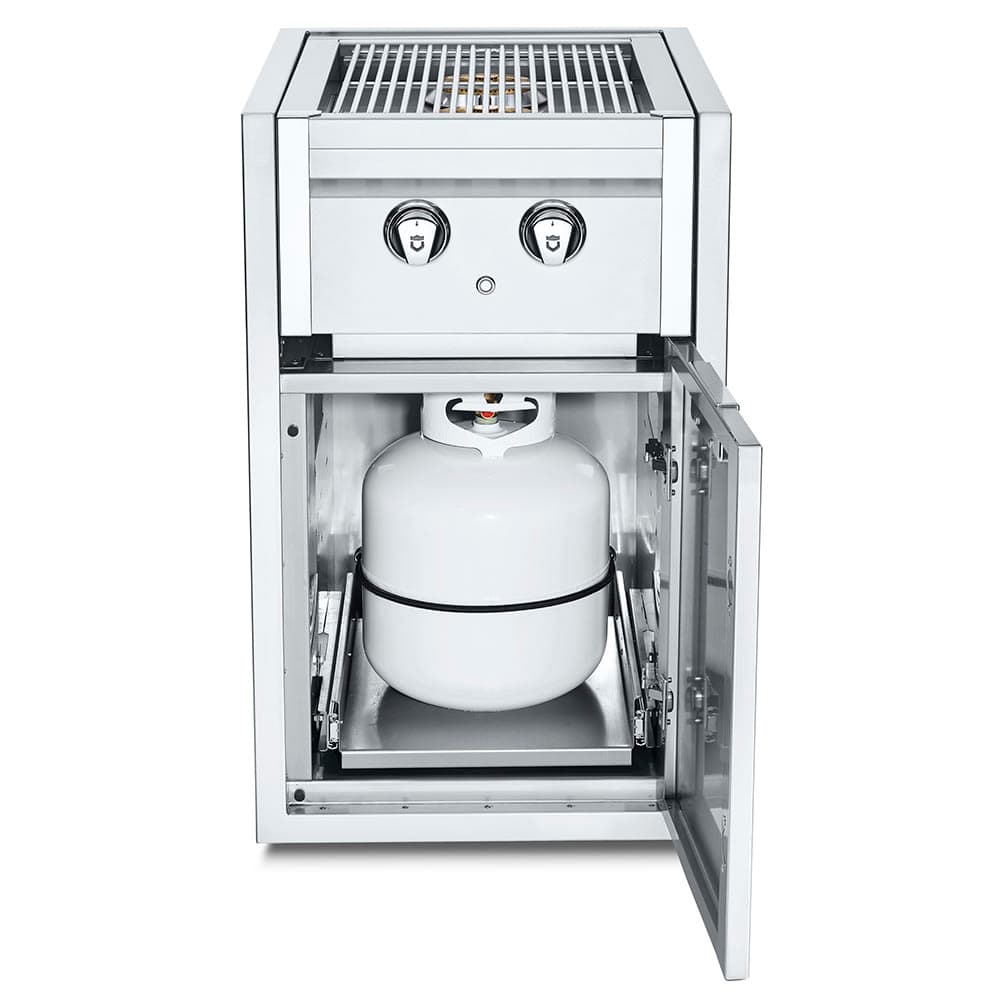 Crown Verity IBISC-SBLP-PH Small Built In Cabinet w/ Dual Side Burner & Propane Holder - Stainless Steel