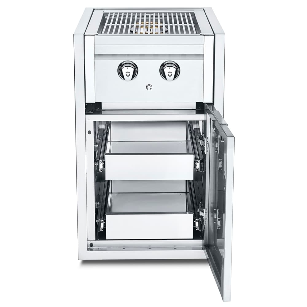 Crown Verity IBISC-SBNG-2D Small Built In Cabinet w/ Dual Side Burner & (2) Drawers - Stainless Steel