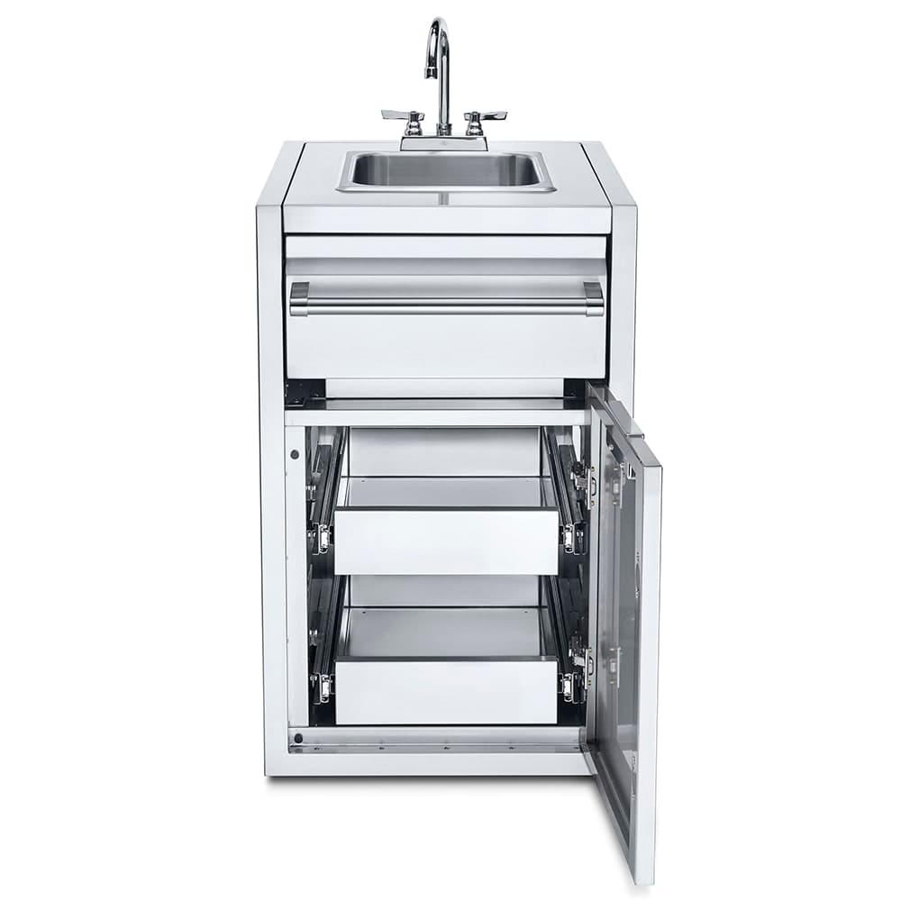 Crown Verity IBISC-SK-2D Small Built In Cabinet w/ Sink, (2) Drawers, & Paper Towel Holder - Stainless Steel