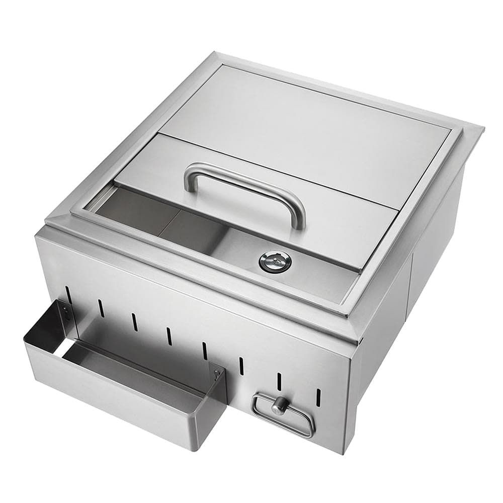 Crown Verity CV-IC1 Ice Chest w/ Drain For Island Grill, Stainless