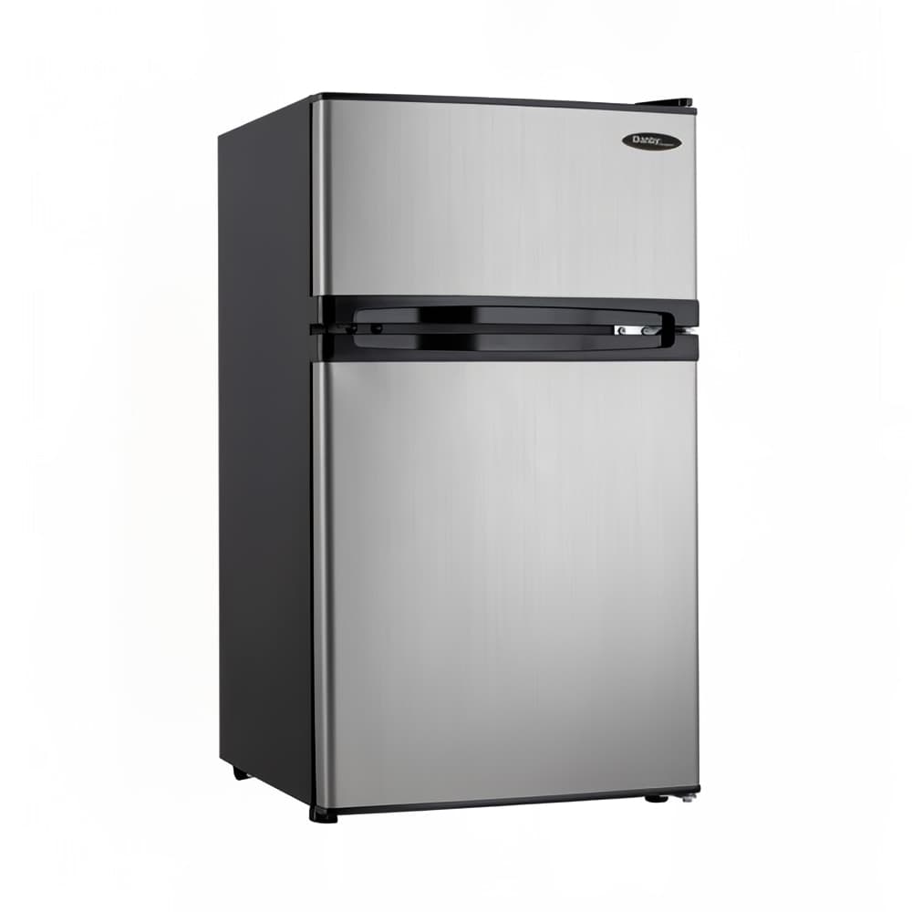 Danby DCR031B1BSLDD 3.1 cu ft Compact Refrigerator & Freezer w/ Solid Doors - Black/Stainless, 115v
