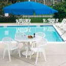 Grosfillex US526704 46" Round Ibiza Outdoor Table w/ Umbrella Hole - Resin, White thumbnail 2