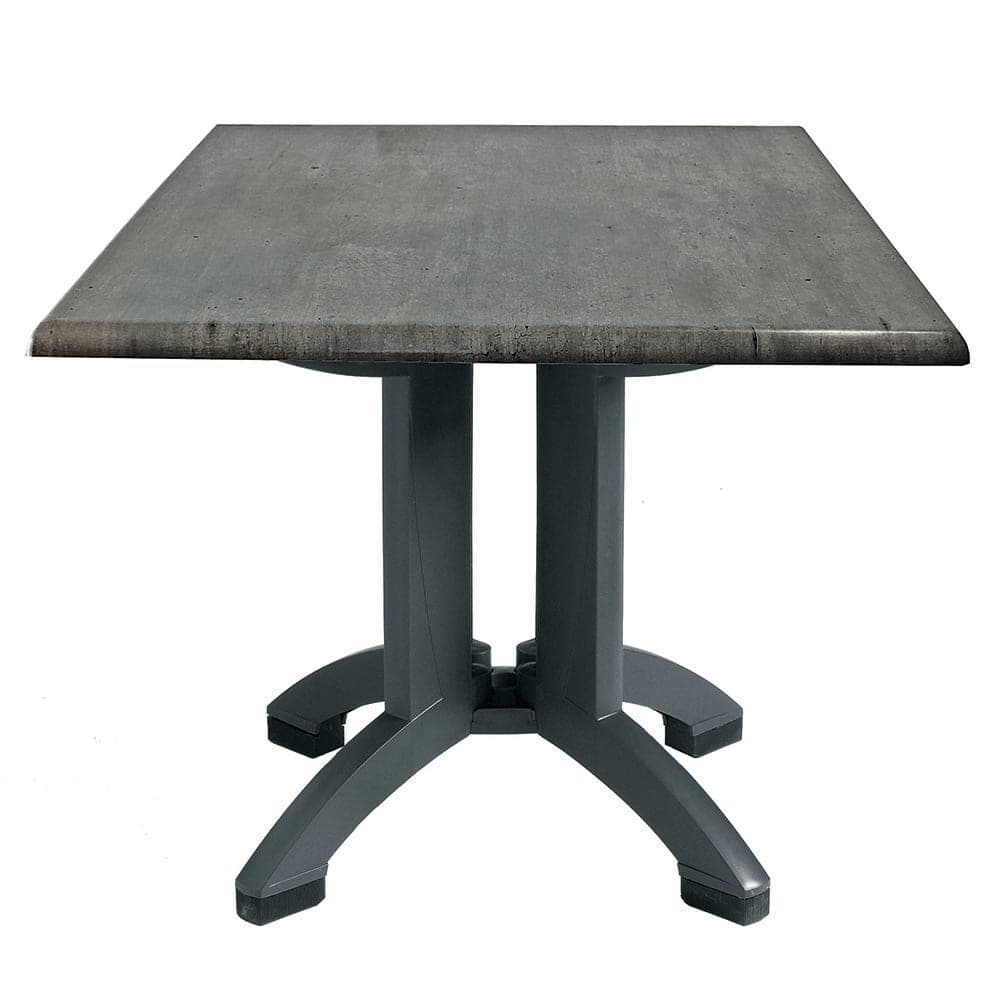 Grosfillex UT370038 32" Square Atlanta Outdoor Table w/ Umbrella Hole - Melamine, Granite