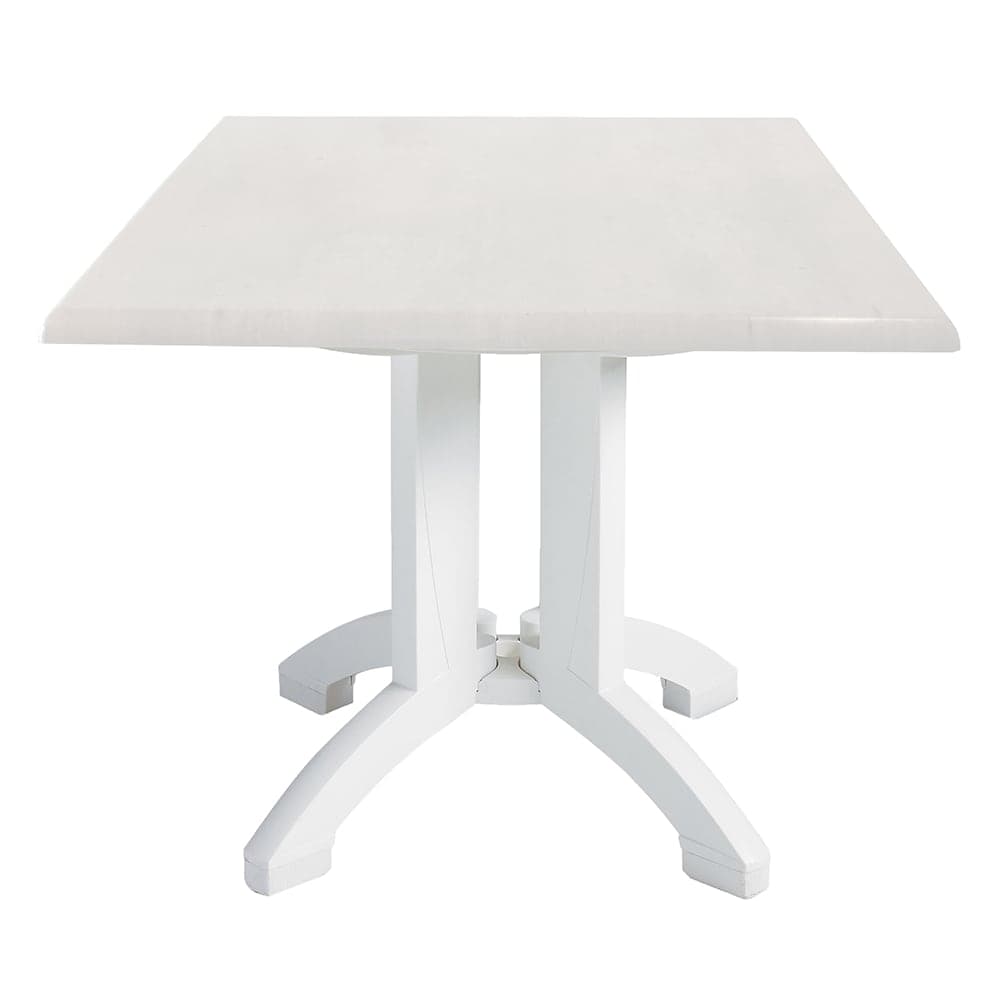 Grosfillex UT375004 36" Square Atlanta Outdoor Table w/ Umbrella Hole - Melamine, White