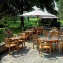 Grosfillex UT385008 Rectangular Atlanta Outdoor Table w/ Umbrella Hole - 48" x 32", Melamine, Teakwood thumbnail 3