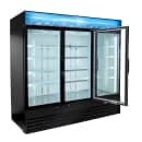 MoTak MGD-3DR-80-X 78 3/8" Three Section Glass Door Merchandiser - (2) Left/Right Hinge Doors, Black, 115v thumbnail 3