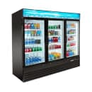 MoTak MGD-3DR-80-X 78 3/8" Three Section Glass Door Merchandiser - (2) Left/Right Hinge Doors, Black, 115v thumbnail 4