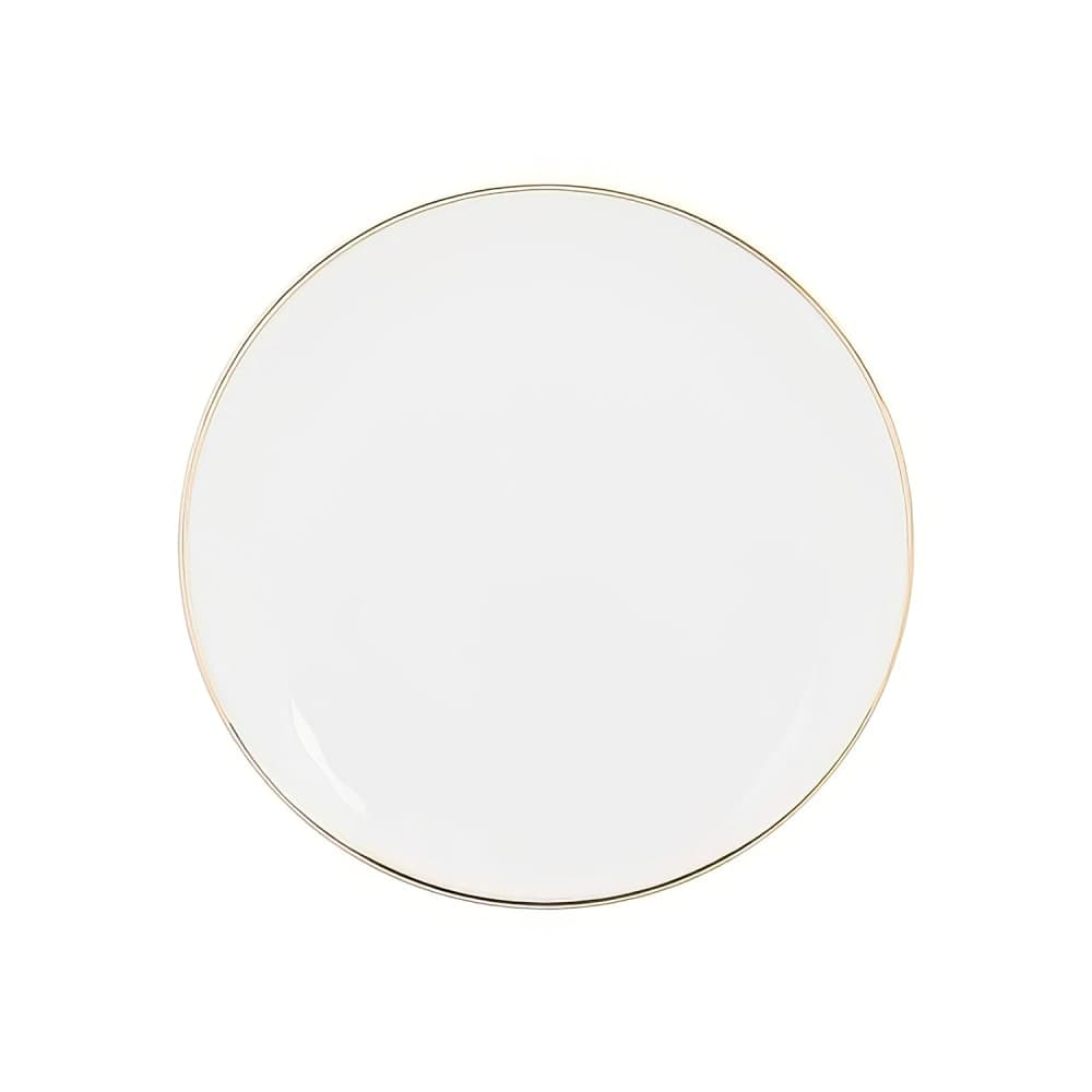 10 Strawberry Street 9 1/2" Round Gold Line Luncheon Plate - Porcelain, White (CPGL0002)