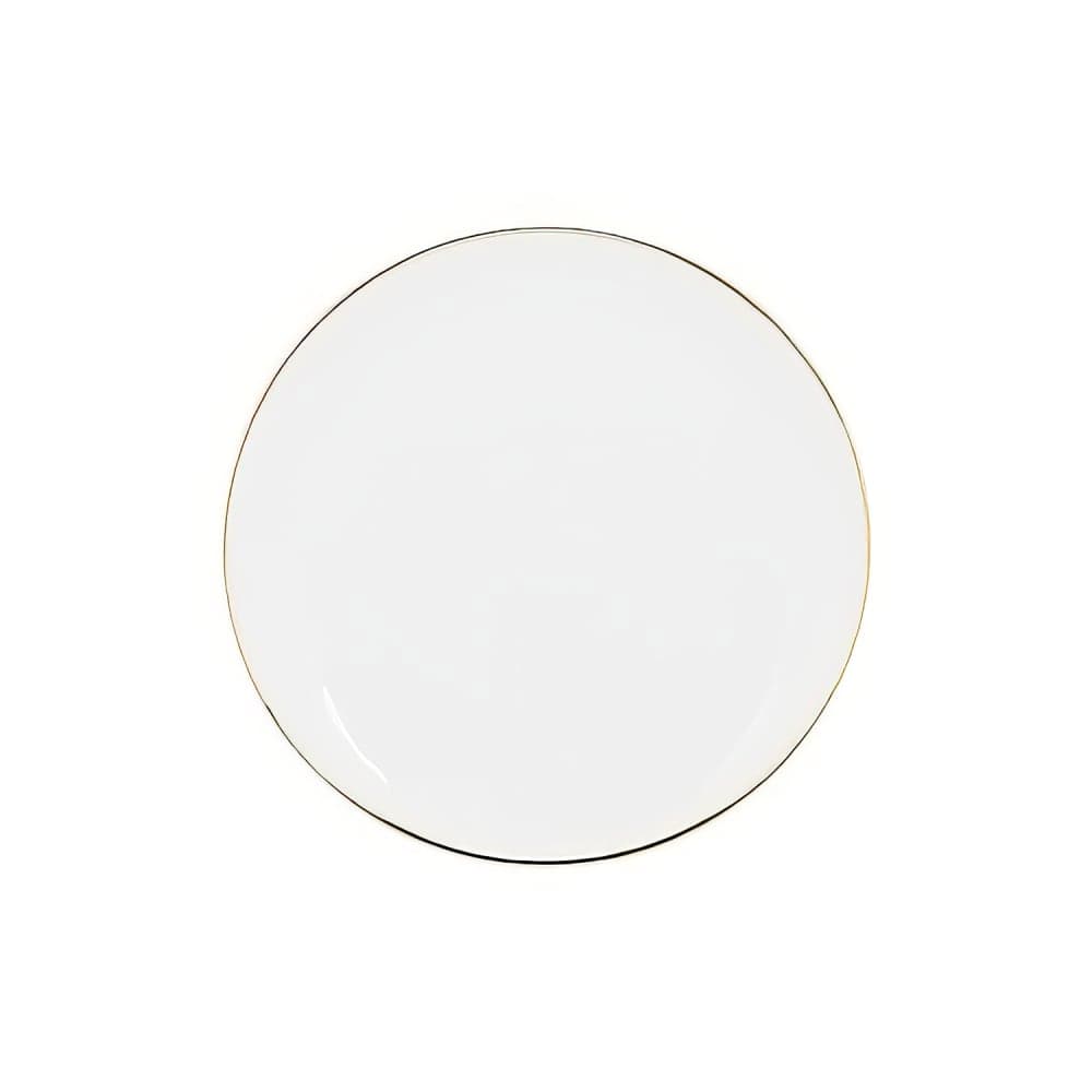 10 Strawberry Street 6 5/8" Round Gold Line Bread & Butter Plate - Porcelain, White (CPGL0005)