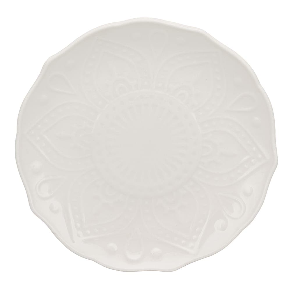 10 Strawberry Street 6" Round Dahlia Bread & Butter Plate - Bone China, White (DHLA-0005)
