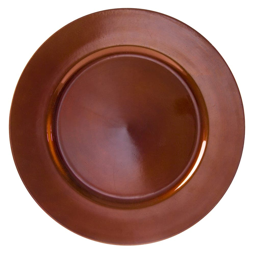 10 Strawberry Street 13" Round Charger Plate - Acrylic, Lacquer Copper (LACPR-24)