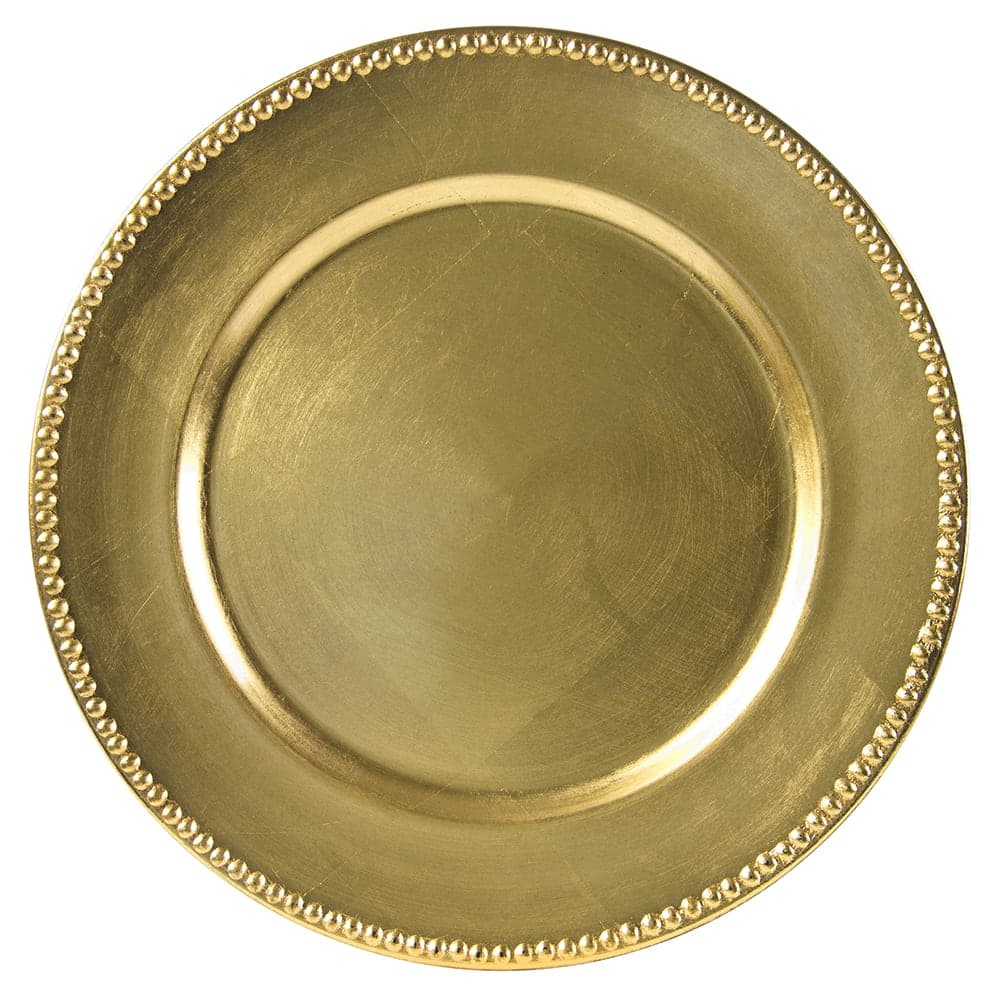 10 Strawberry Street 13" Round Charger Plate - Acrylic, Lacquer Gold (LAG-24D)