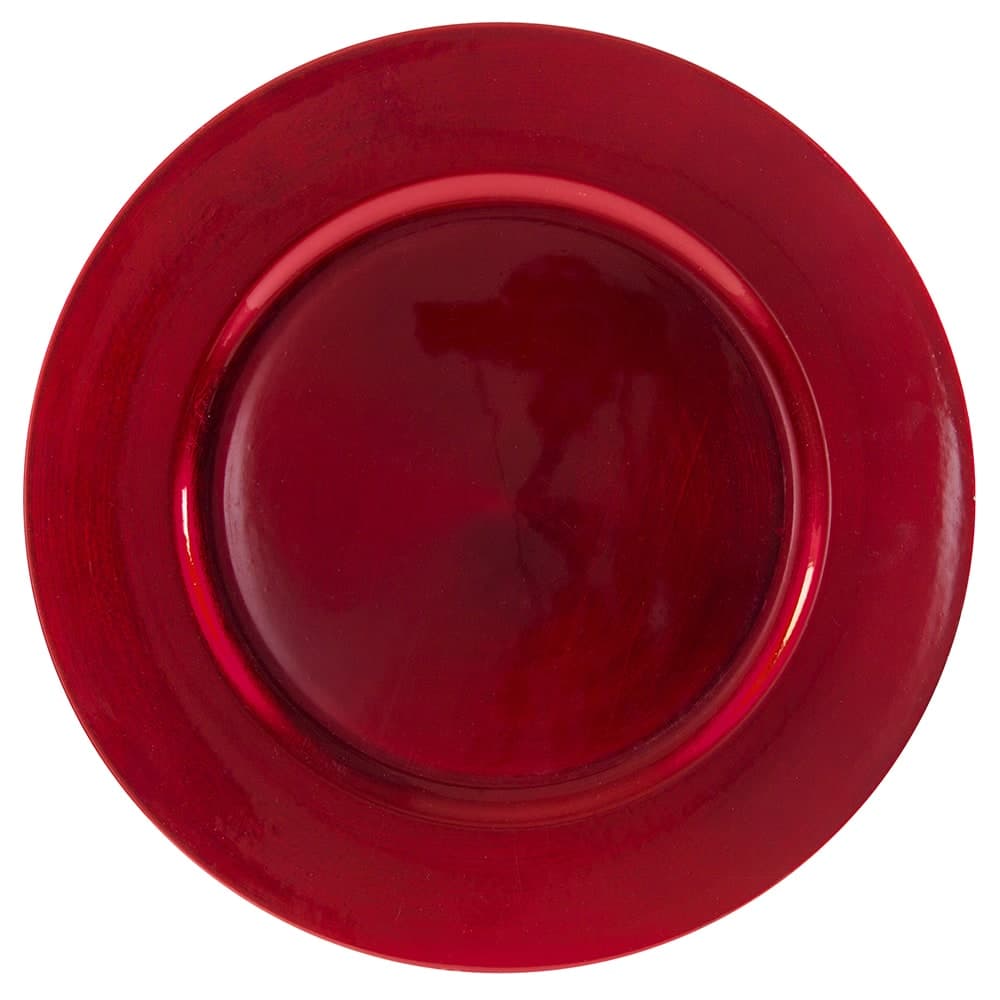 10 Strawberry Street 13" Round Charger Plate - Acrylic, Lacquer Red (LARD-24)