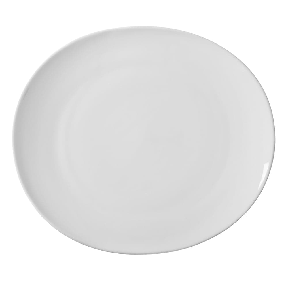 10 Strawberry Street 9" Oval Salad/Dessert Plate - Porcelain, Royal White (RVL0008)