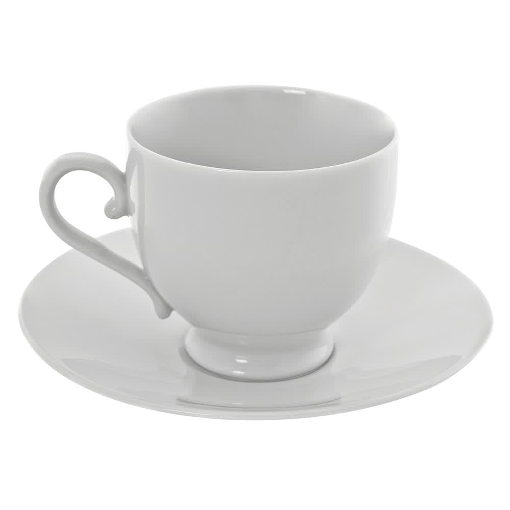 10 Strawberry Street 8 oz Royal White Cup & Saucer Set, Porcelain (RW0010)