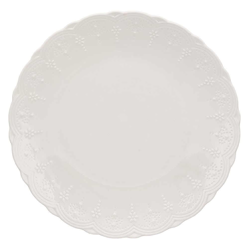 10 Strawberry Street 11" Round Valentina Dinner Plate - Bone China, White (VTNA-0001)