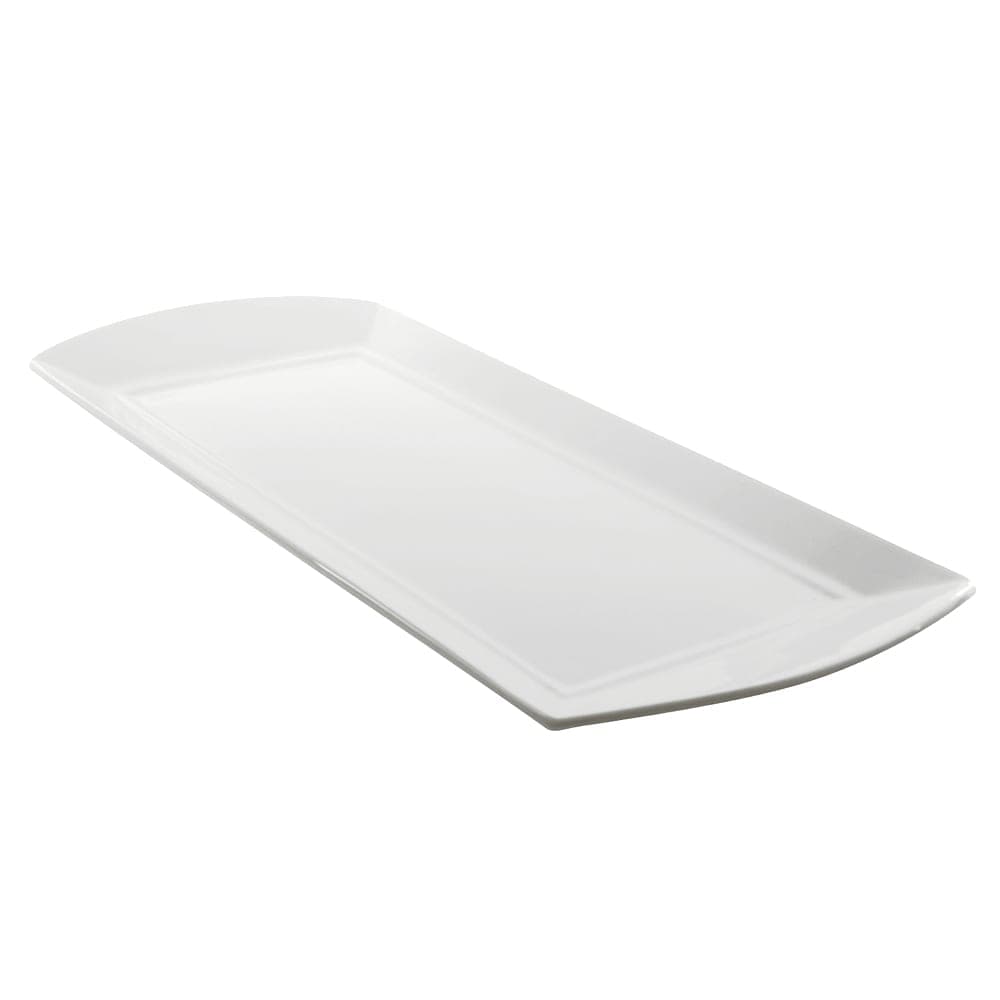 10 Strawberry Street 11 5/8" x 5" Rectangular Whittier Elite Platter - Porcelain, White (WEL-12REC)