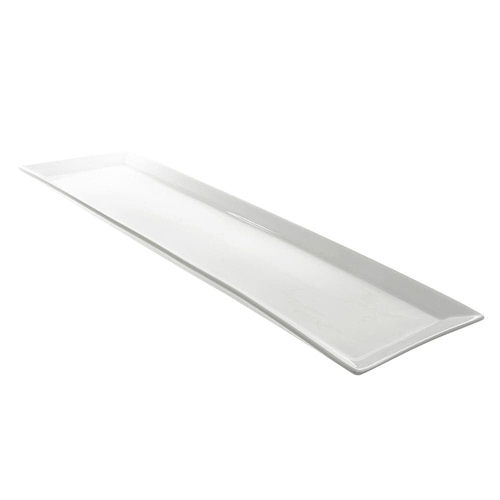 10 Strawberry Street 20" x 6" Rectangular Whittier Platter - Porcelain, White (WTR-20-6REC)