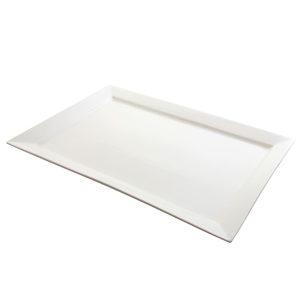 10 Strawberry Street 21 3/4" x 14 3/4" Rectangular Whittier Platter - Porcelain, White (WTR-22-15REC)