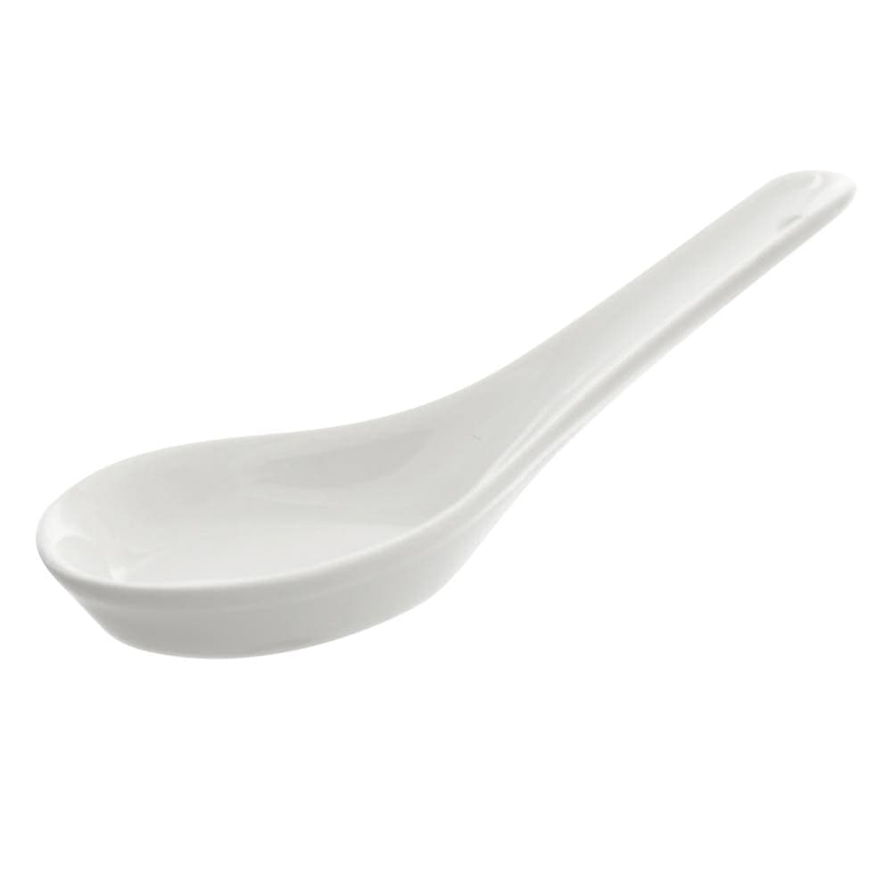 10 Strawberry Street 5 1/4" Whittier Chinese Wonton Spoon - Porcelain, White (WTR-SPOON)