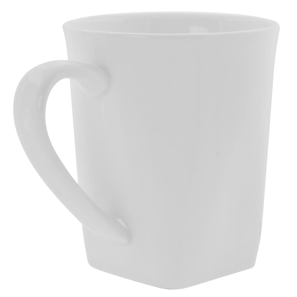 10 Strawberry Street 8 oz Square Coffee Mug - Porcelain, White (WTR-SQMUG)