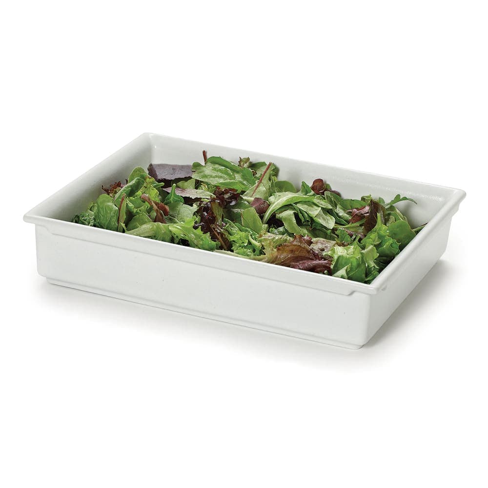 Bugambilia 4"D Half Size Food Pan - Resin Coated Aluminum, White (CIH1/2D-WW)