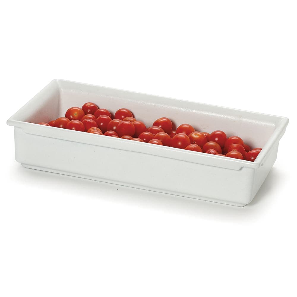 Bugambilia 2 1/2"D Third Size Food Pan - Resin Coated Aluminum, White (CIH1/3-WW)