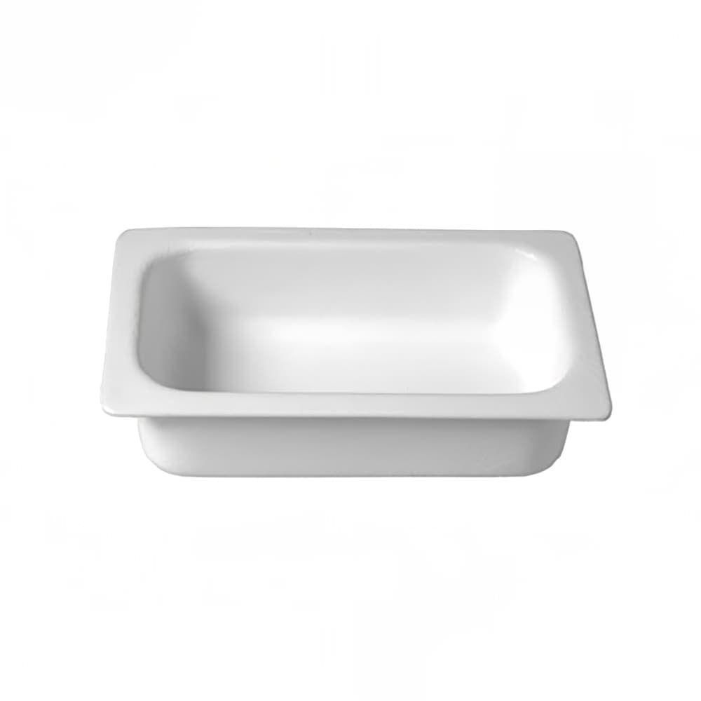 Bugambilia 4"D Quarter Size Food Pan - Resin Coated Aluminum, White (IH1/4DWW)